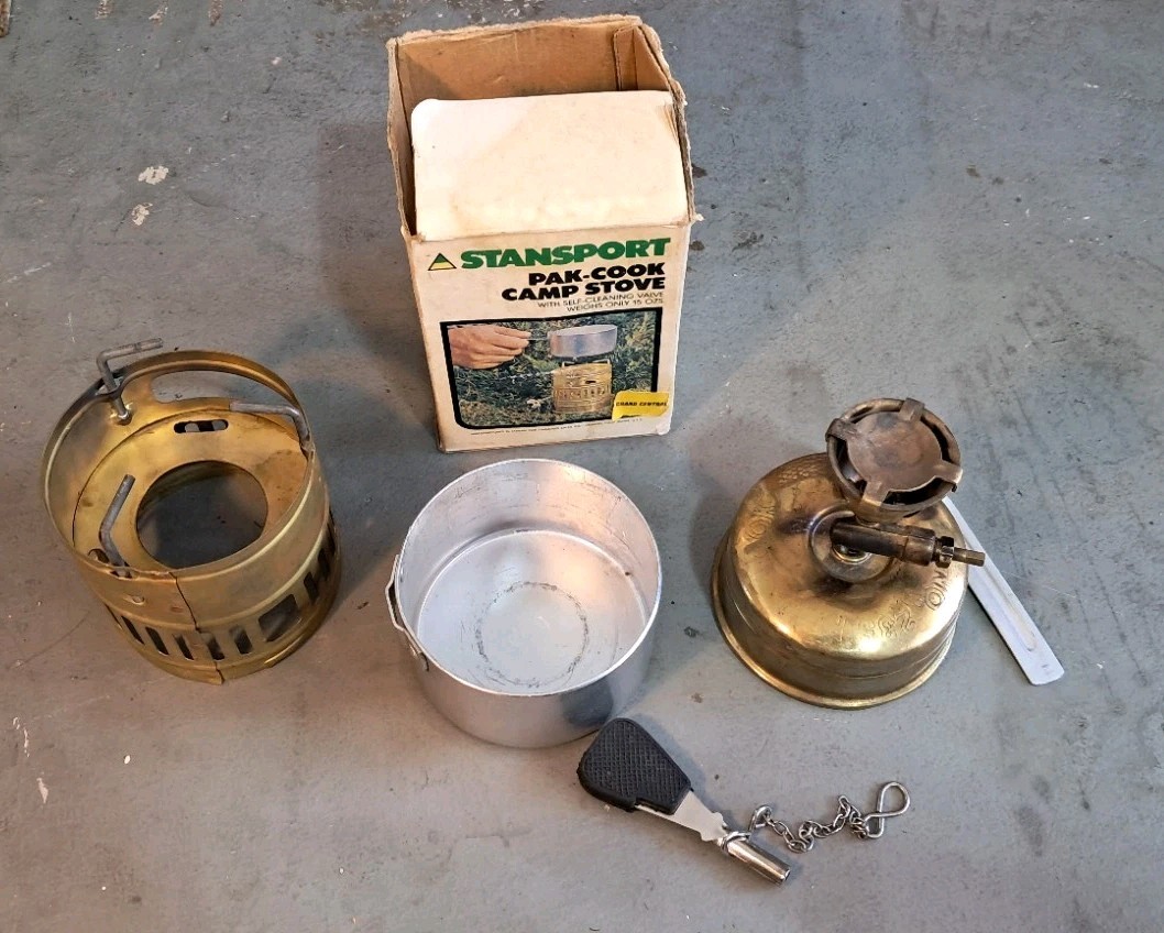 Pak-Cook Camping Brass Backpacking Stove No. 235 Vintage “SVEA 123R Clone”