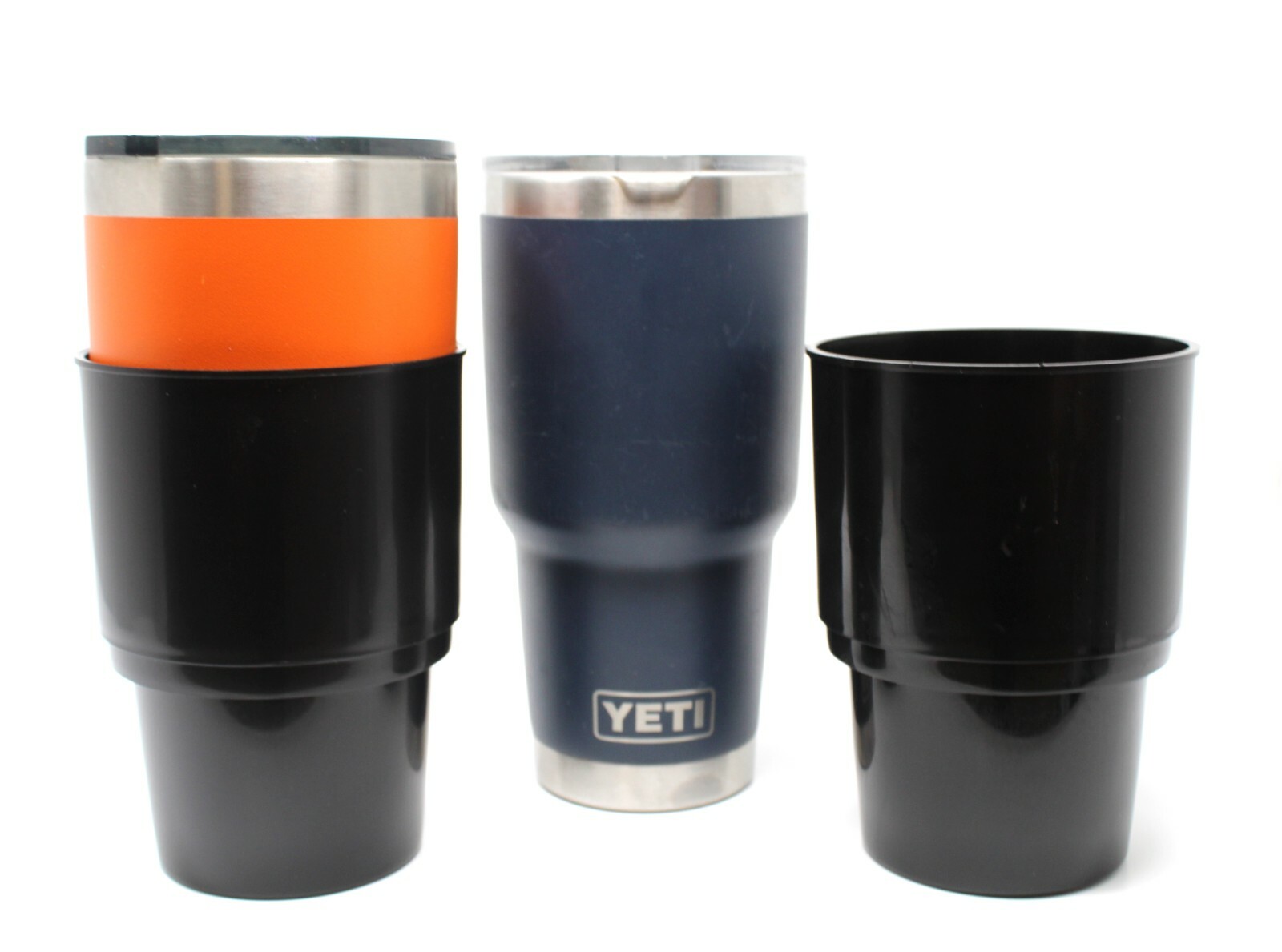 Black Universal Plastic Jumbo Drink Cup Holder Insert holds Oversized Drink Cups
