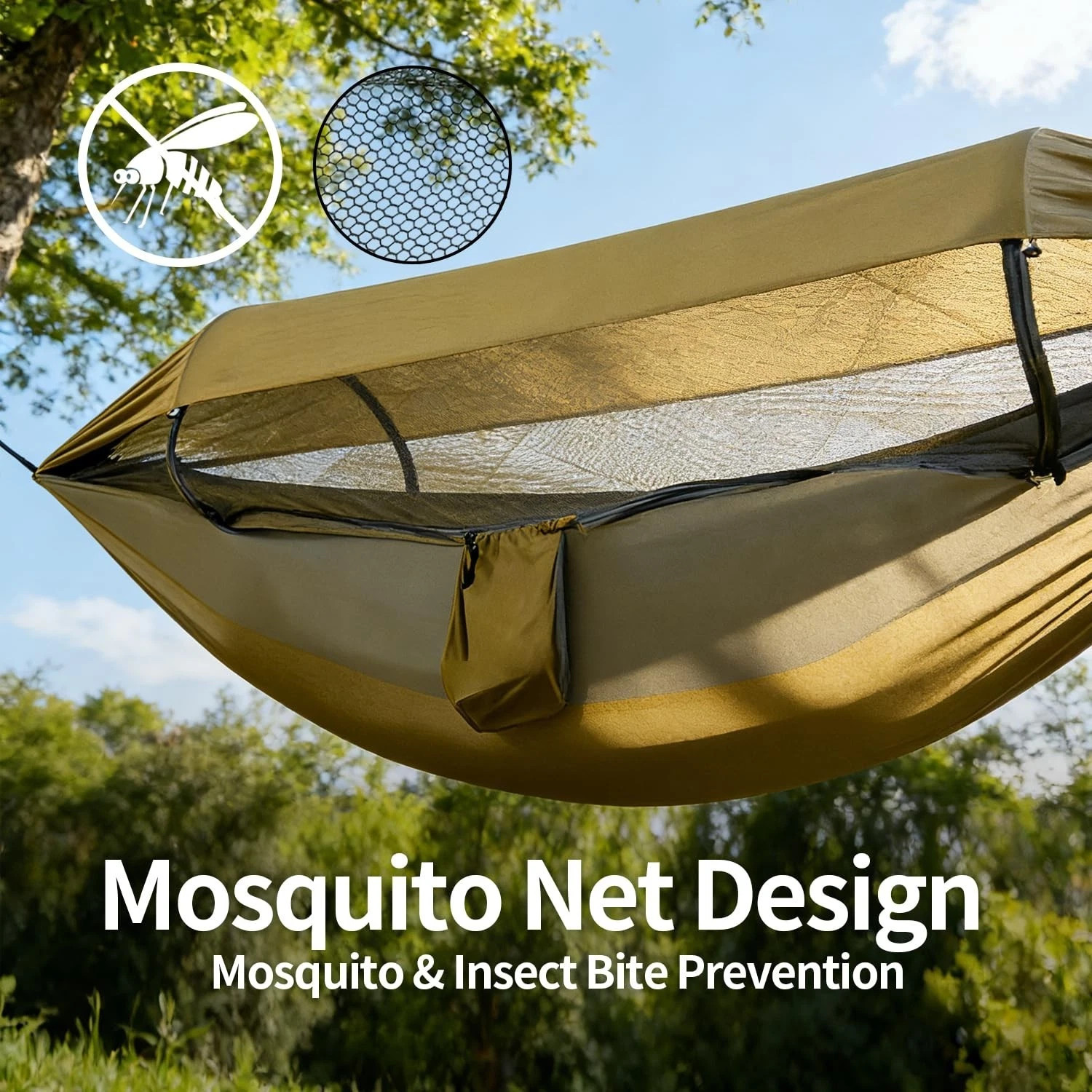 Hammock Tent With Mosquito Net And Rain Fly For 1-2 Preson Hiking Camping 440LBS