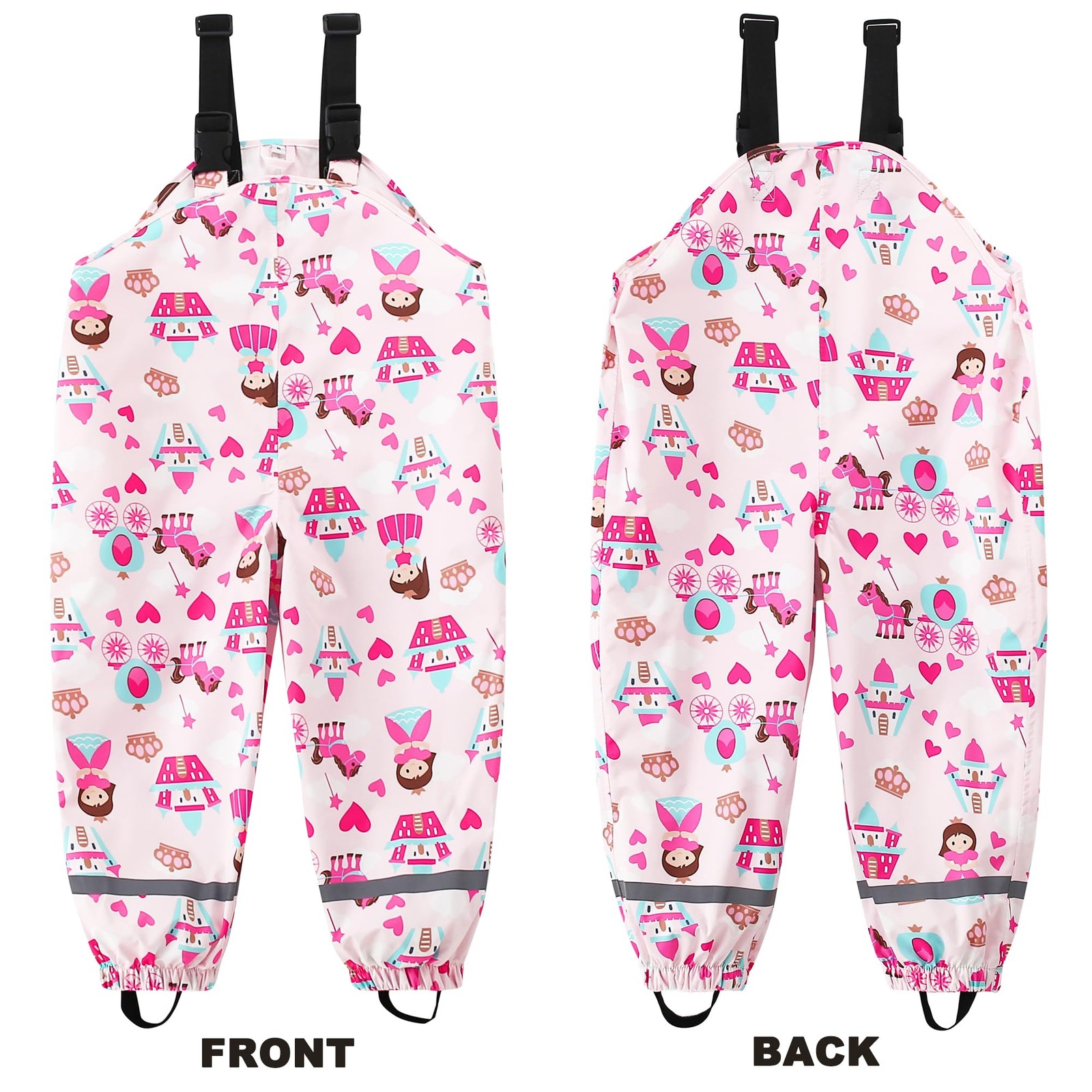 Toddler Kid Waterproof Rain Bib Pant Overall Trousers Lightweight Mudwear