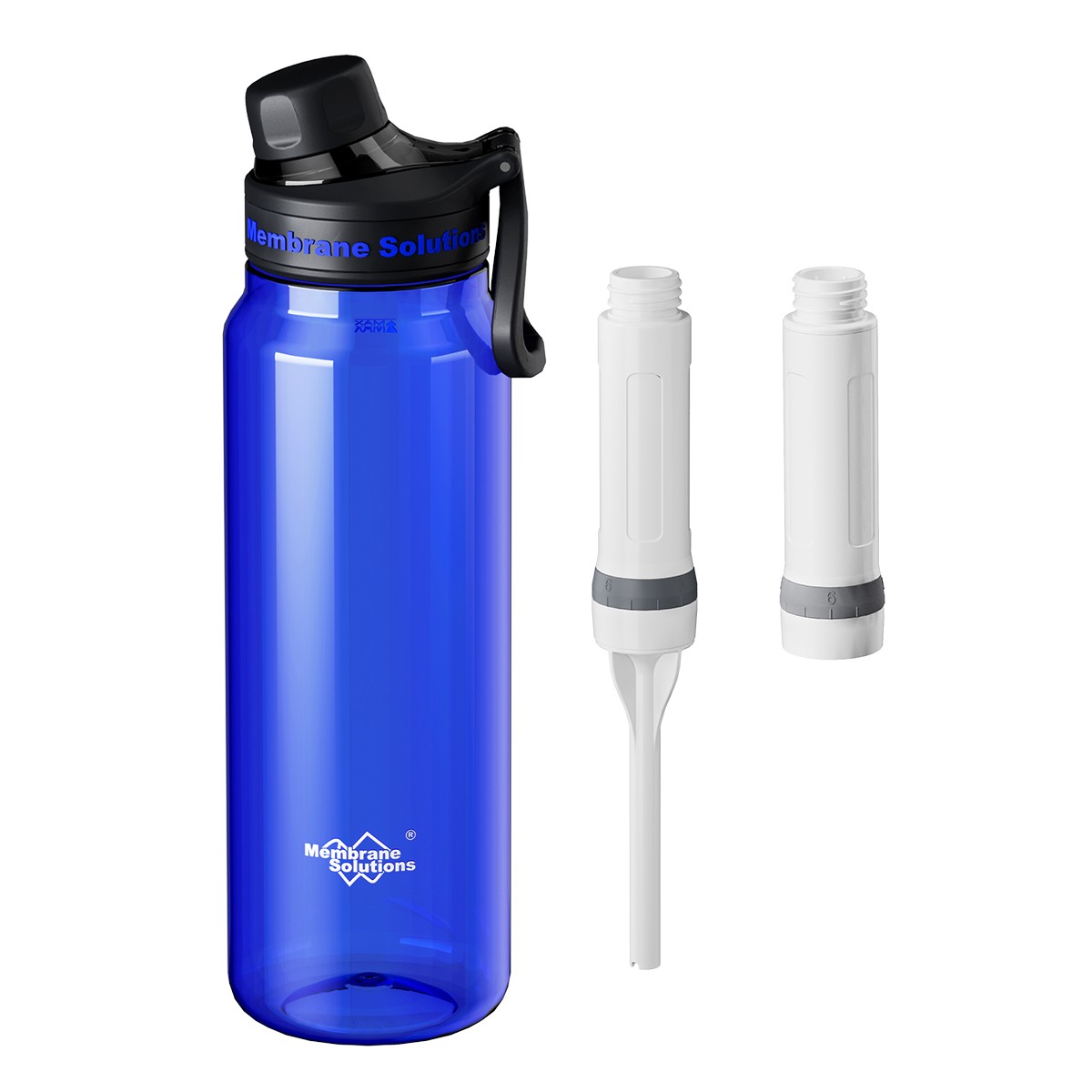 1060mL Water Filter Bottle, 2*Replaceable Filters for Daily Hydration Travel