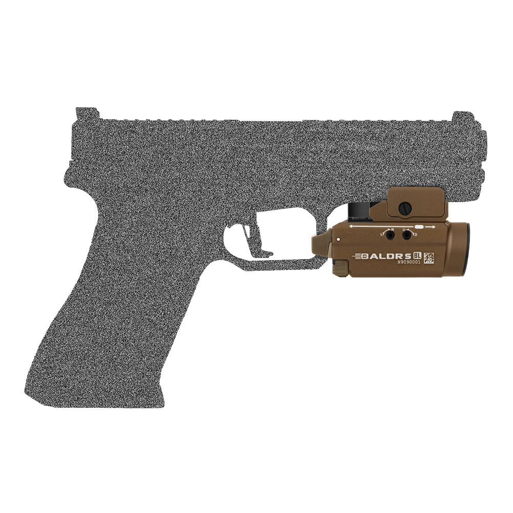 Olight Baldr S BL Desert Tan 800 Lumens Rail Mounted Weapon Light, w/Blue Laser