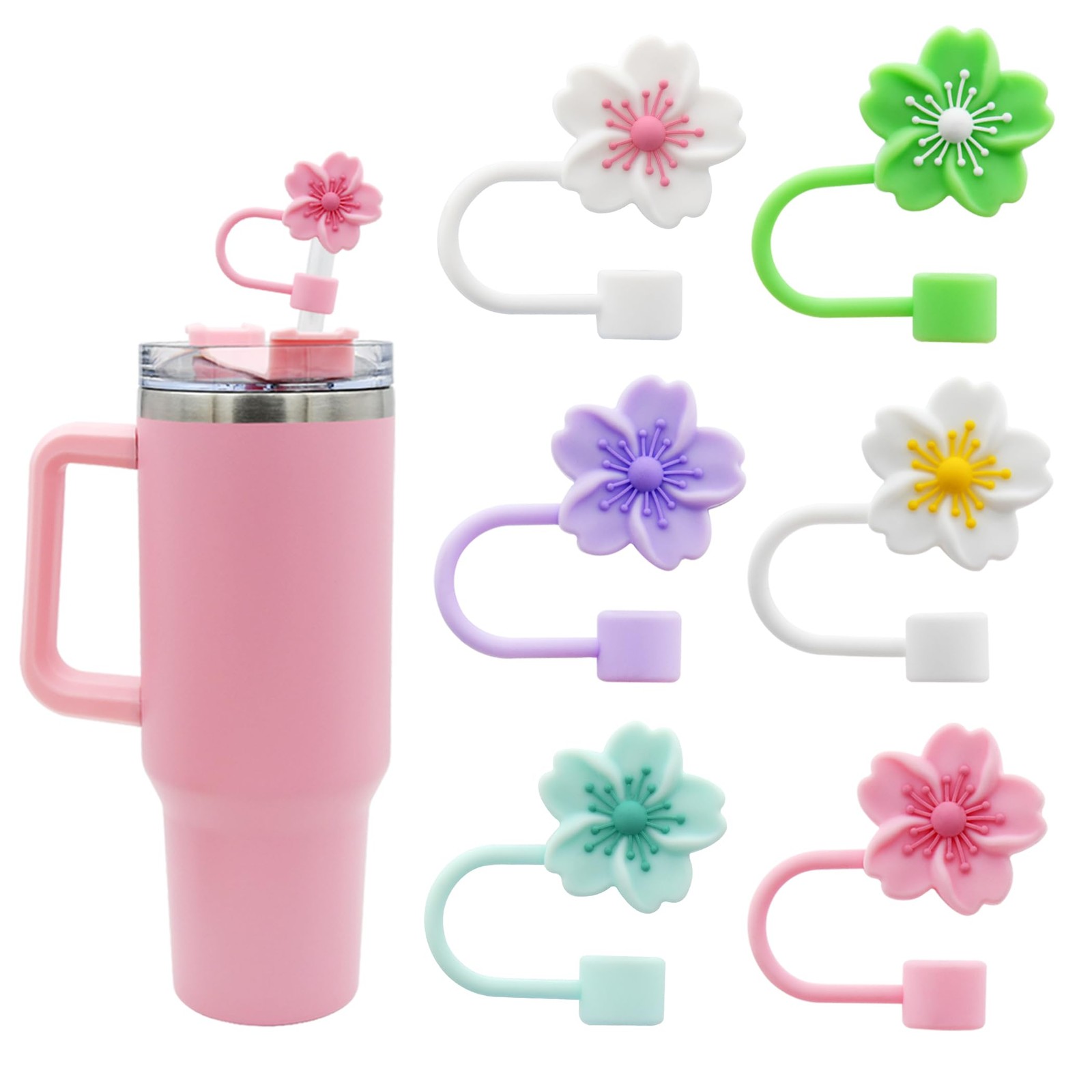 Silicone Straw Cover for 10mm Straw Covers Cap for Stanley Cup Accessories, C…