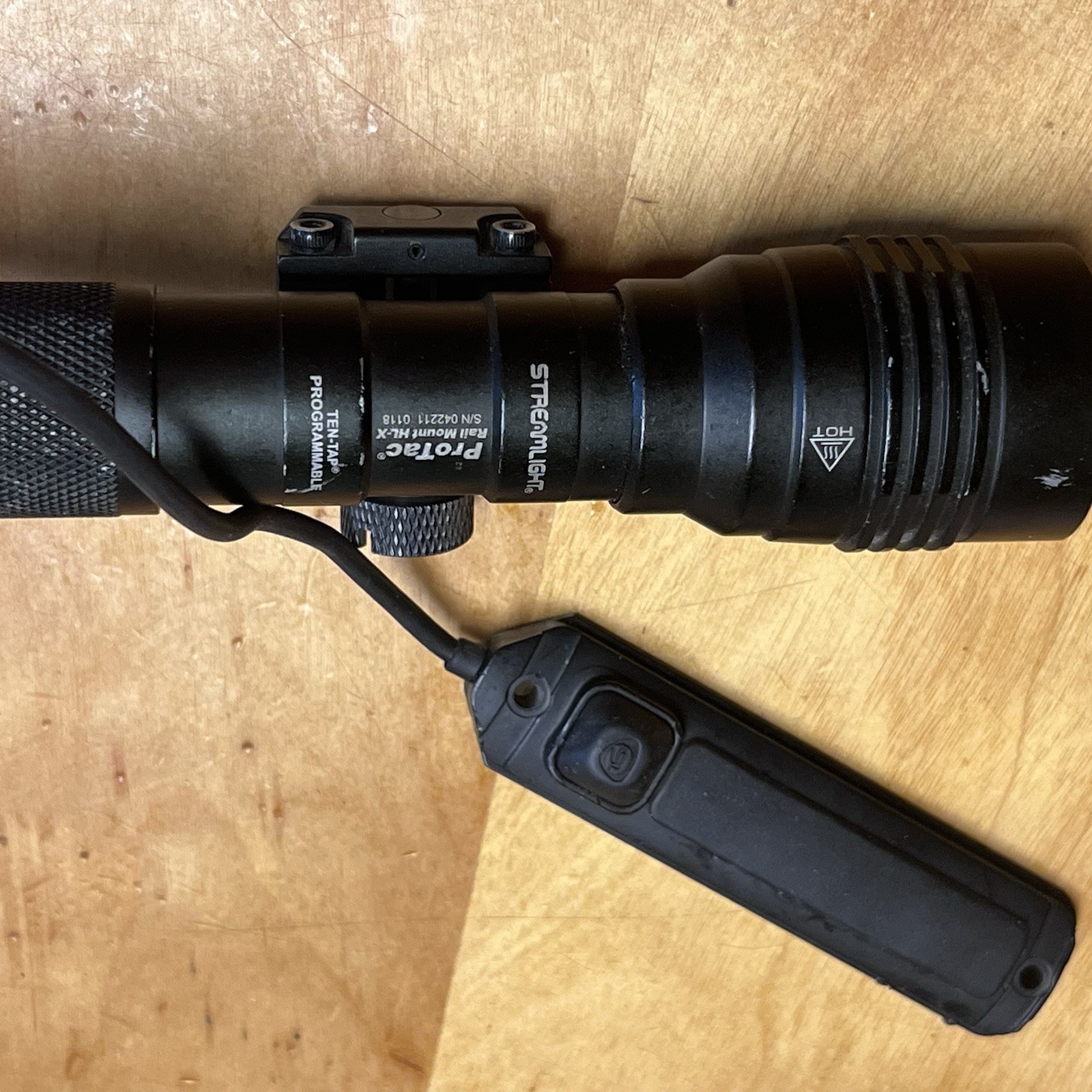 Streamlight ProTac HL-X pro with laser rail mounted w/ push button switch