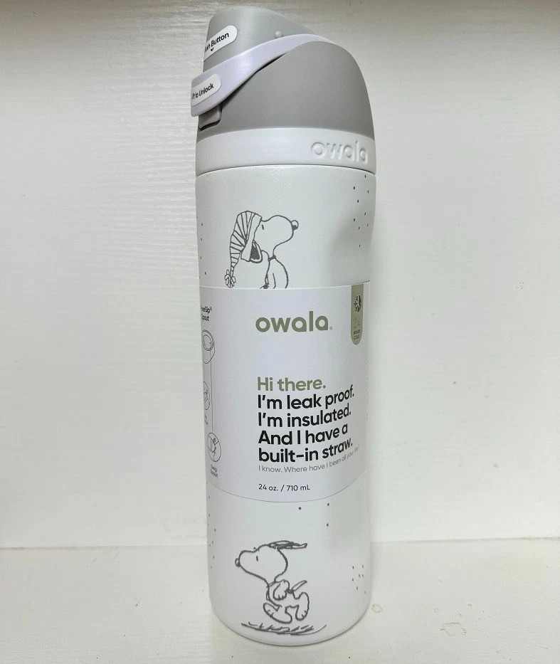 New Owala Cute Snoopy Tumbler Sport insulated Water bottle Flip Lock 24/32 OZ US