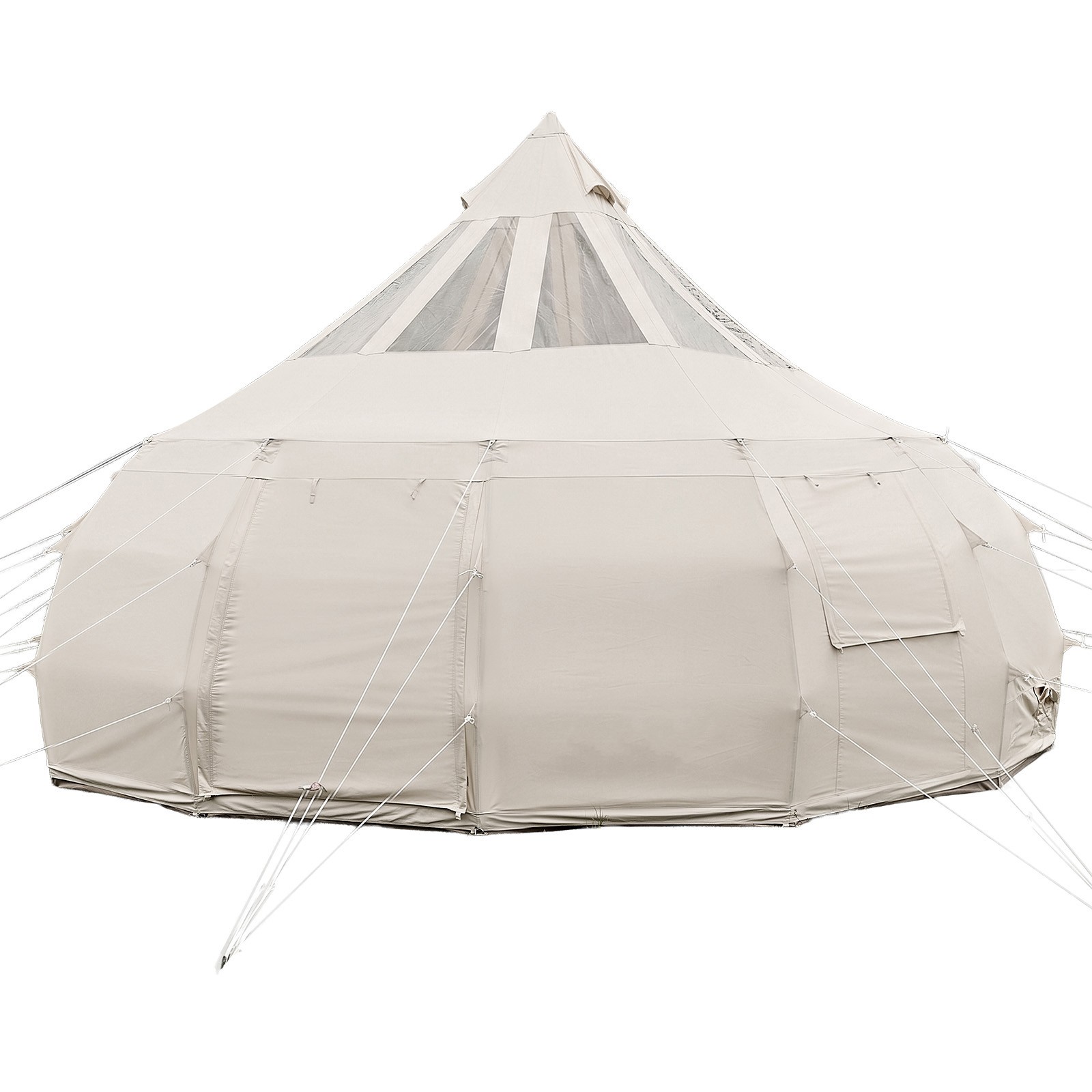 Canvas Bell Tent 5m / 16.4ft 4-Season Camping Yurt with Stove Jack 10-12 Person