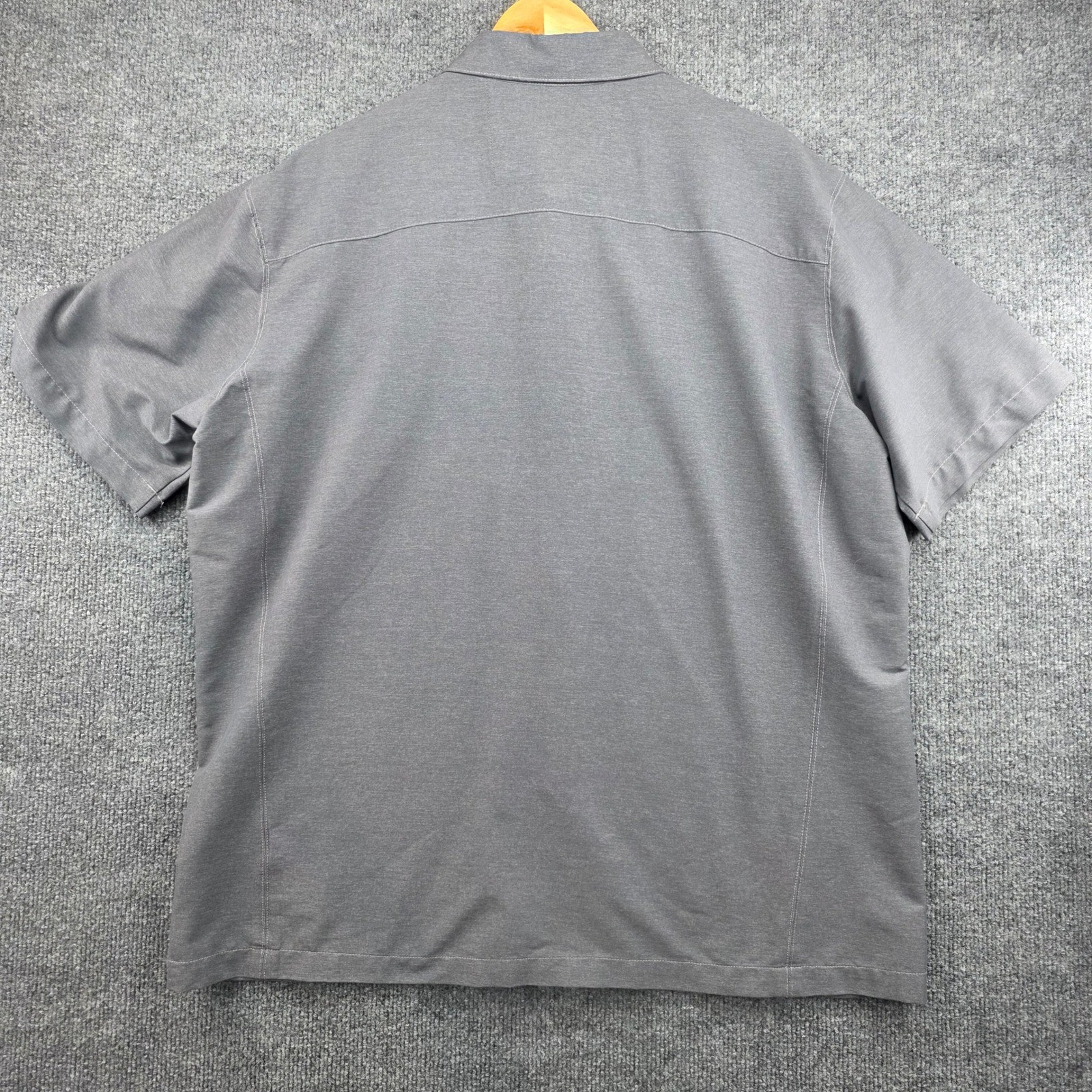 KUHL Mens Gray Short Sleeve Button Up Shirt Polyester Blend Casual
