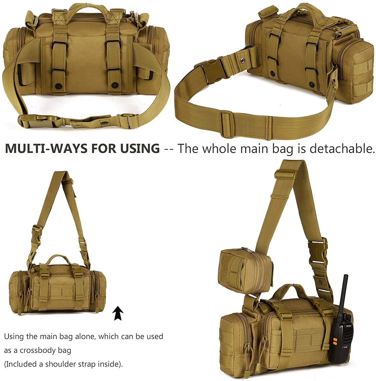 Military Tactical Fishing Camping Pouch Outdoor Waist Bag Climbing Shoulder Bags