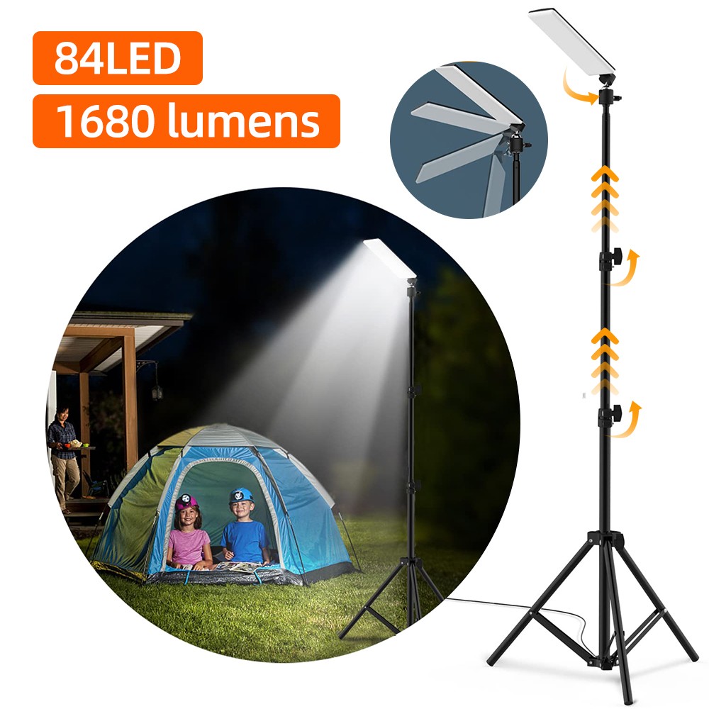 Outdoor Camping Light Super Bright LED Grill Work Light Stand Telescoping Tripod