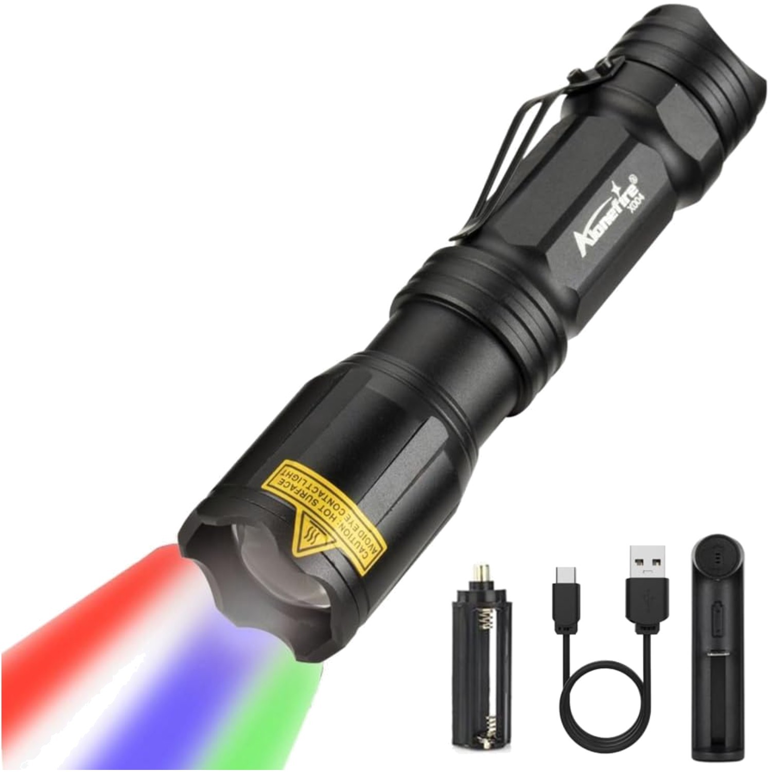 X004 Multicolor USB Rechargeable Flashlight: Waterproof & 500 Lumens Bright