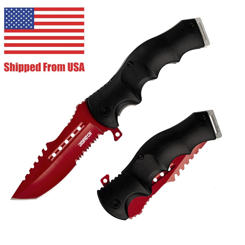 8″Spring Assisted Tactical Pocket Knife Folding Survival Hunting Knife with Clip