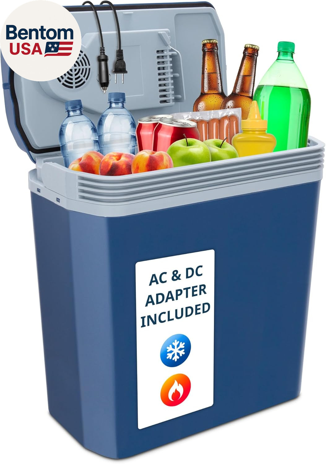 Electric Cooler & Warmer with Handle | 24 L Portable Thermoelectric Fridge for V