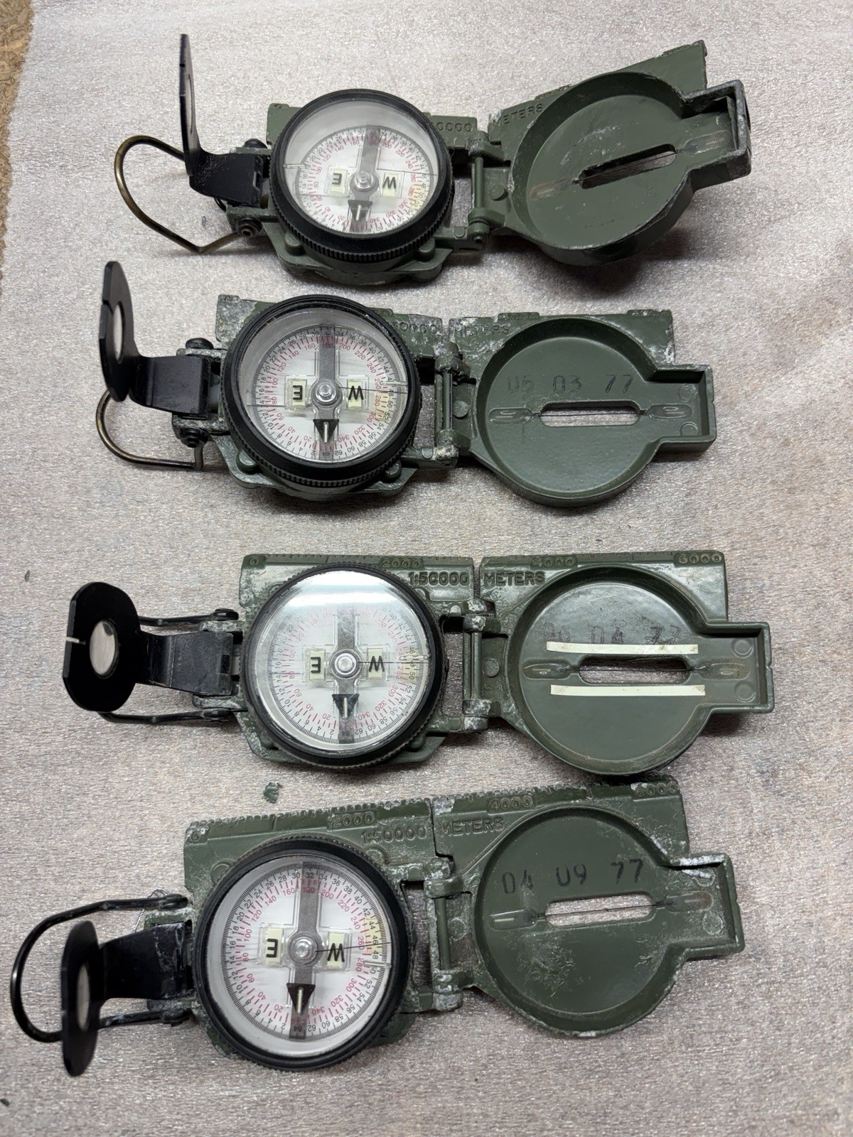 Used Rough GI Cammenga Model 3H Tritium Lensatic Compass NSN: 6605-01-196-6971