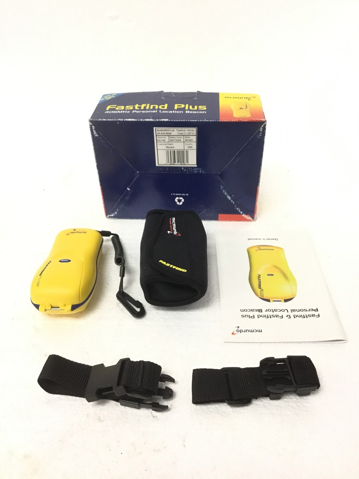 McMurdo FastFind Plus 406 GPS Personal Locator Beacon PLB WORKING FREE SHIPPING