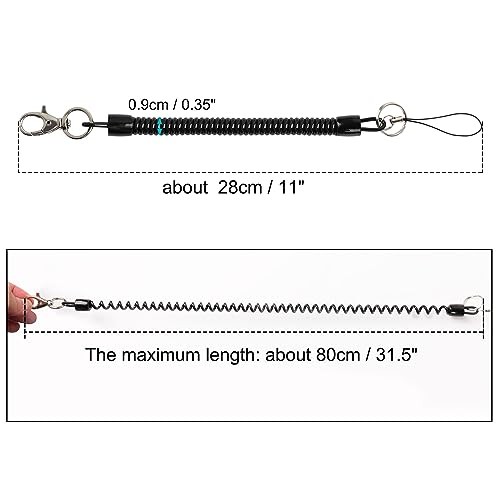 Spiral Retractable Coil Springs Lanyard, Keychain Cord Holder with Lobster