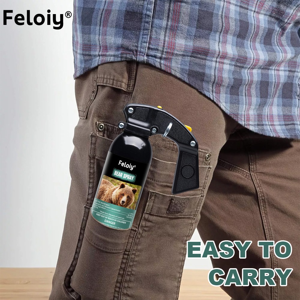 2 Pack Feloiy Bear Repellant Self Defense Spray – 16 oz Bear Attack Deterrent