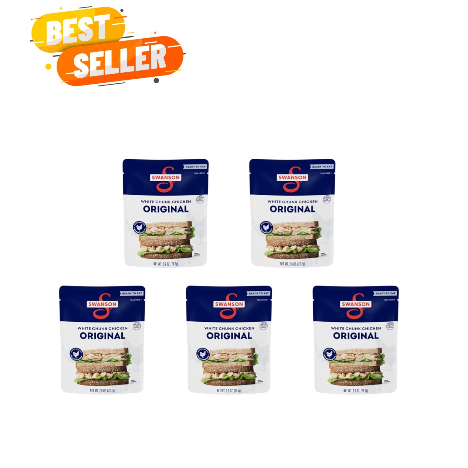 Swanson White Chunk Fully Cooked Chicken, Ready to Eat, Simple On-the-Go Mea…