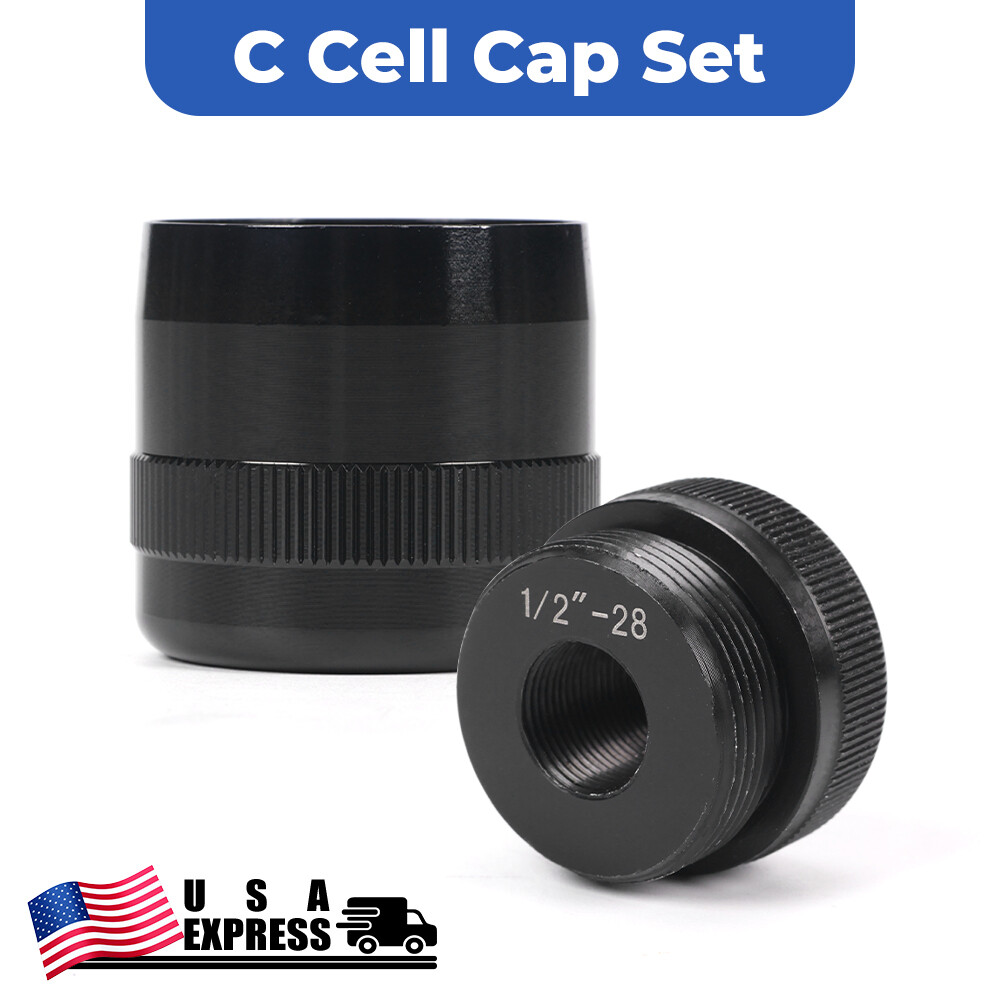1/2-28 Aluminum End Caps Black High Quality 6061 Aluminum C Cell Cap Set