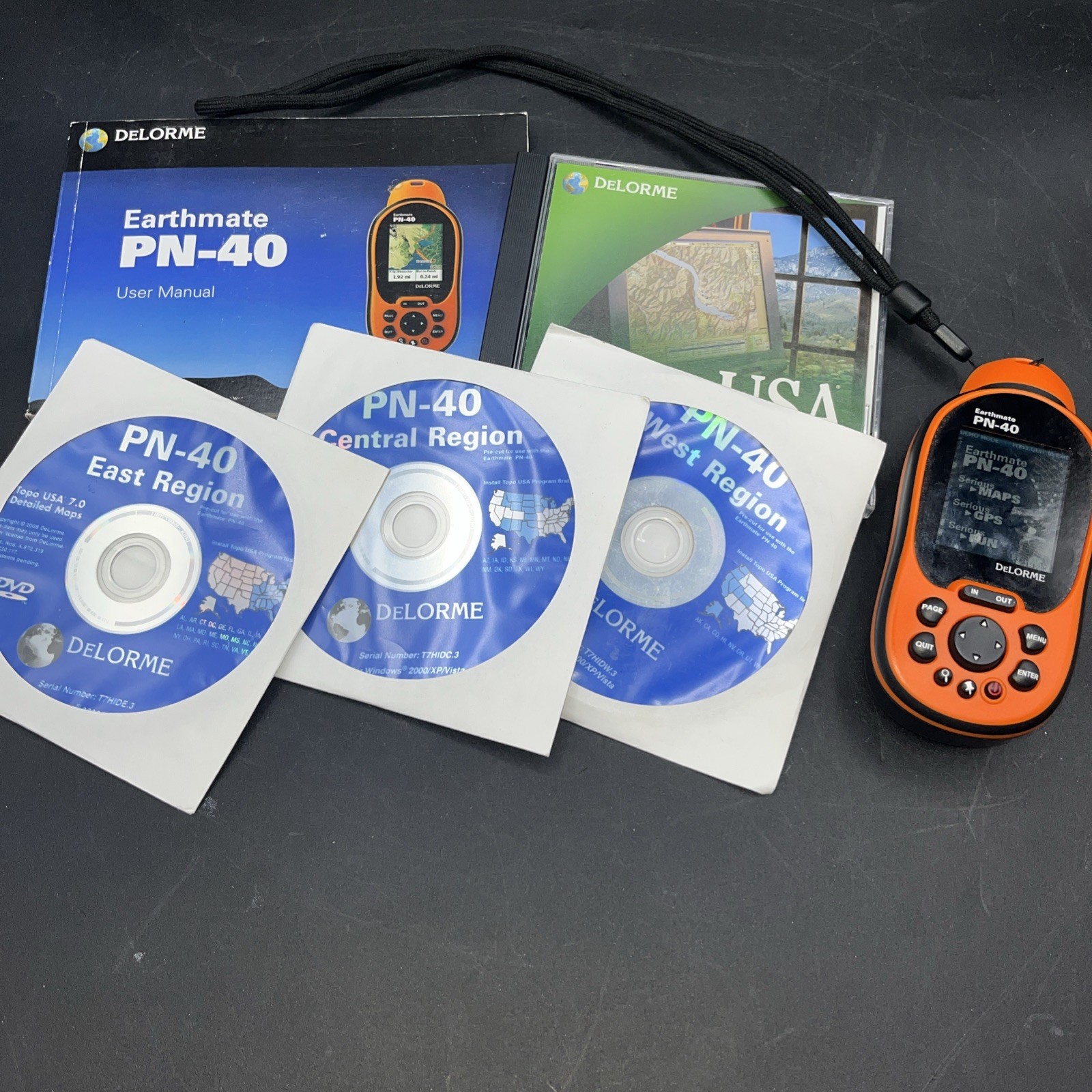 Delorme Earthmate PN-40 GPS Handheld Navigator w/ CDs And Manual