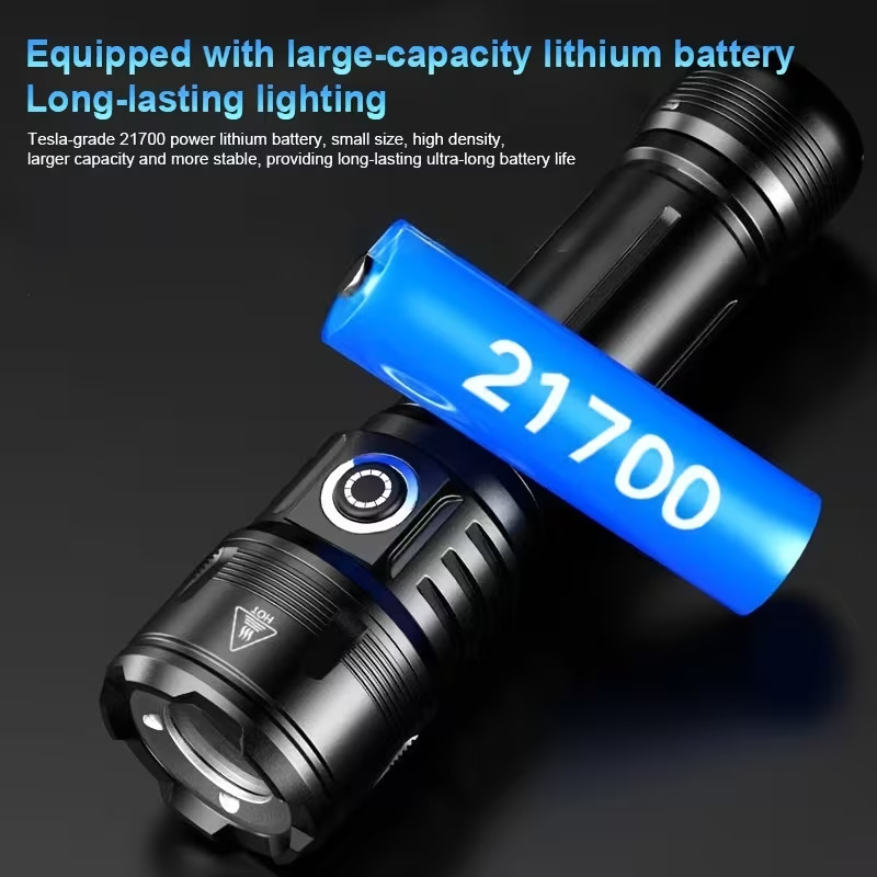 NEW 3000 Lumens Tesla Grade 21700 LiIon USBC Recharge 3000 mAh 3.7V Aluminum