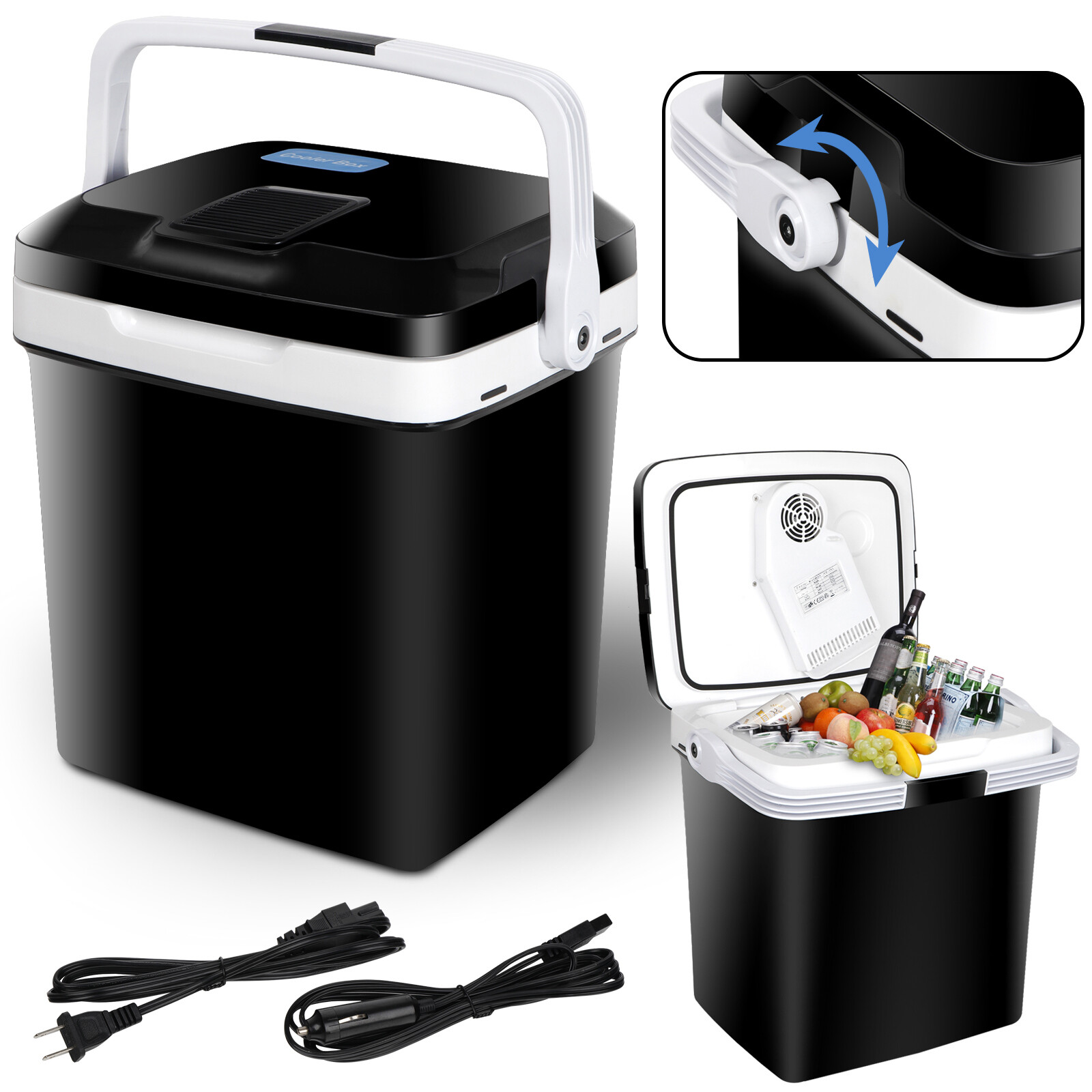ICE 5.7Gal Car Thermoelectric Cooler&Warmer Travel Fridge Camping 12V Portable