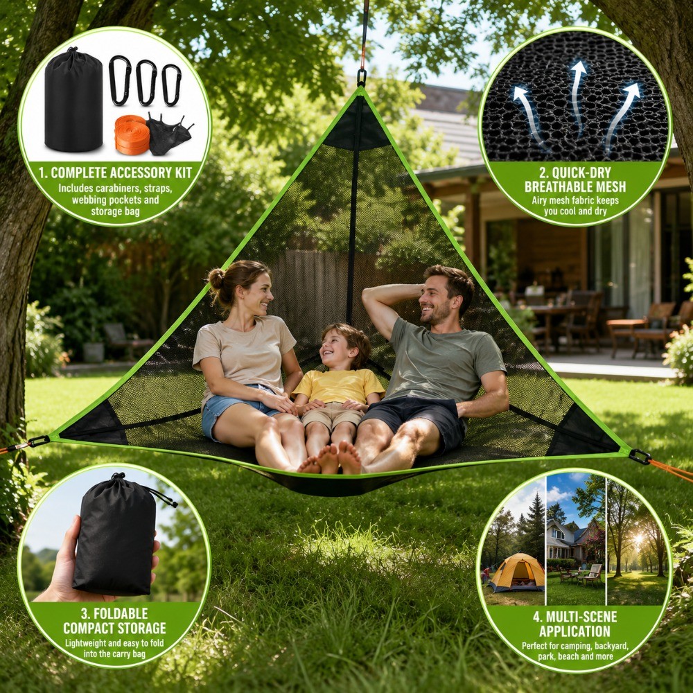 Heavy Duty 800 Pound Triangle Camping Hammock