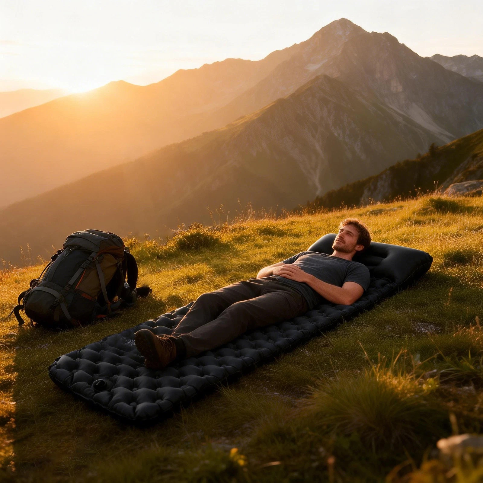 Portable Camping Sleeping Mat, Outdoor Sleeping Pad, Inflatable Sleeping Pad