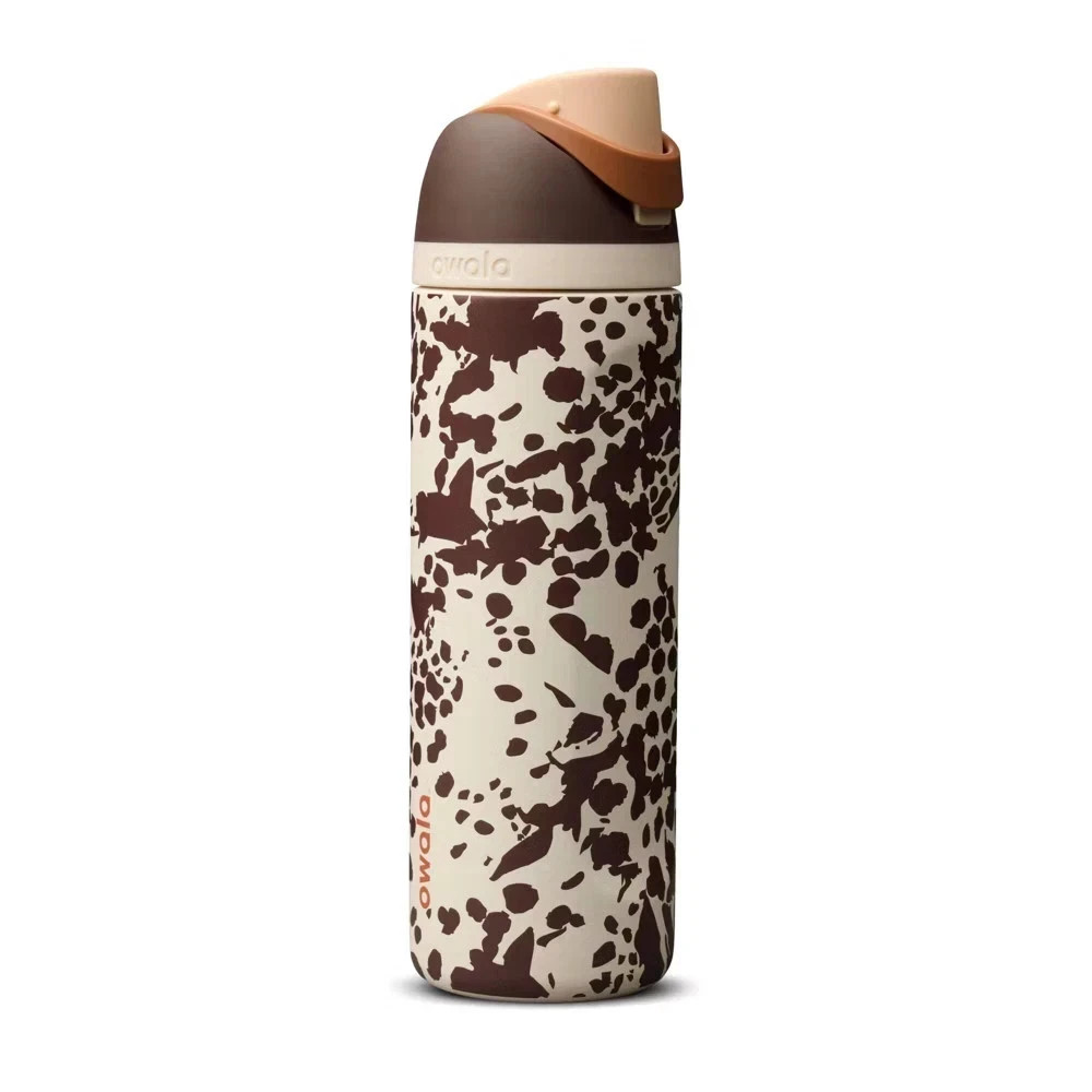The “Cowgirl Core” Owala Special Edition 24oz FreeSip Animal Print Cow Brown