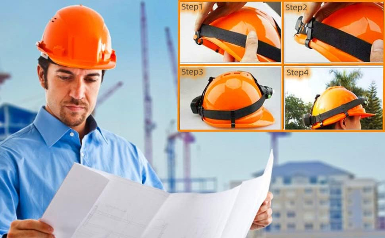 20 Pack Helmet Clips for Headlamp, Hardhat Head lamp Accessory, Hard Hat Accesso