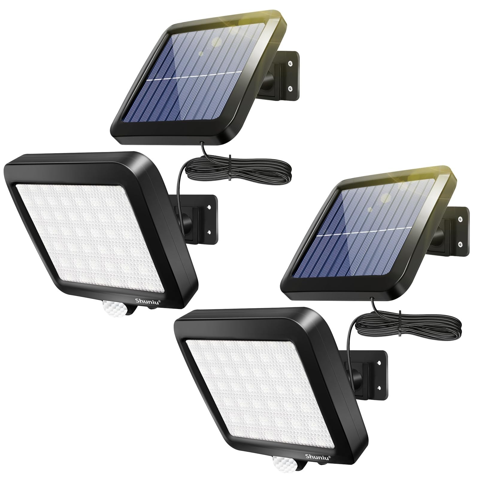 Shuniu Solar Lights Outdoor with Motion Sensor, 56 LEDs Ultra Bright IP65 Wat…