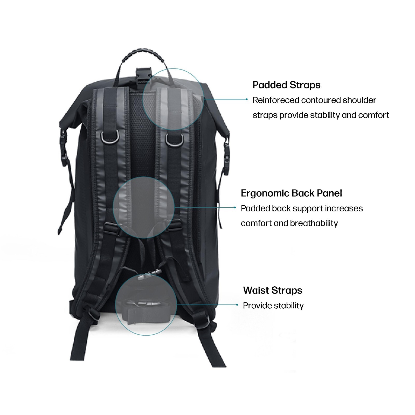 WATER BEAR TACTICAL Waterproof Rugged 35L Roll-Top Closure Backpack