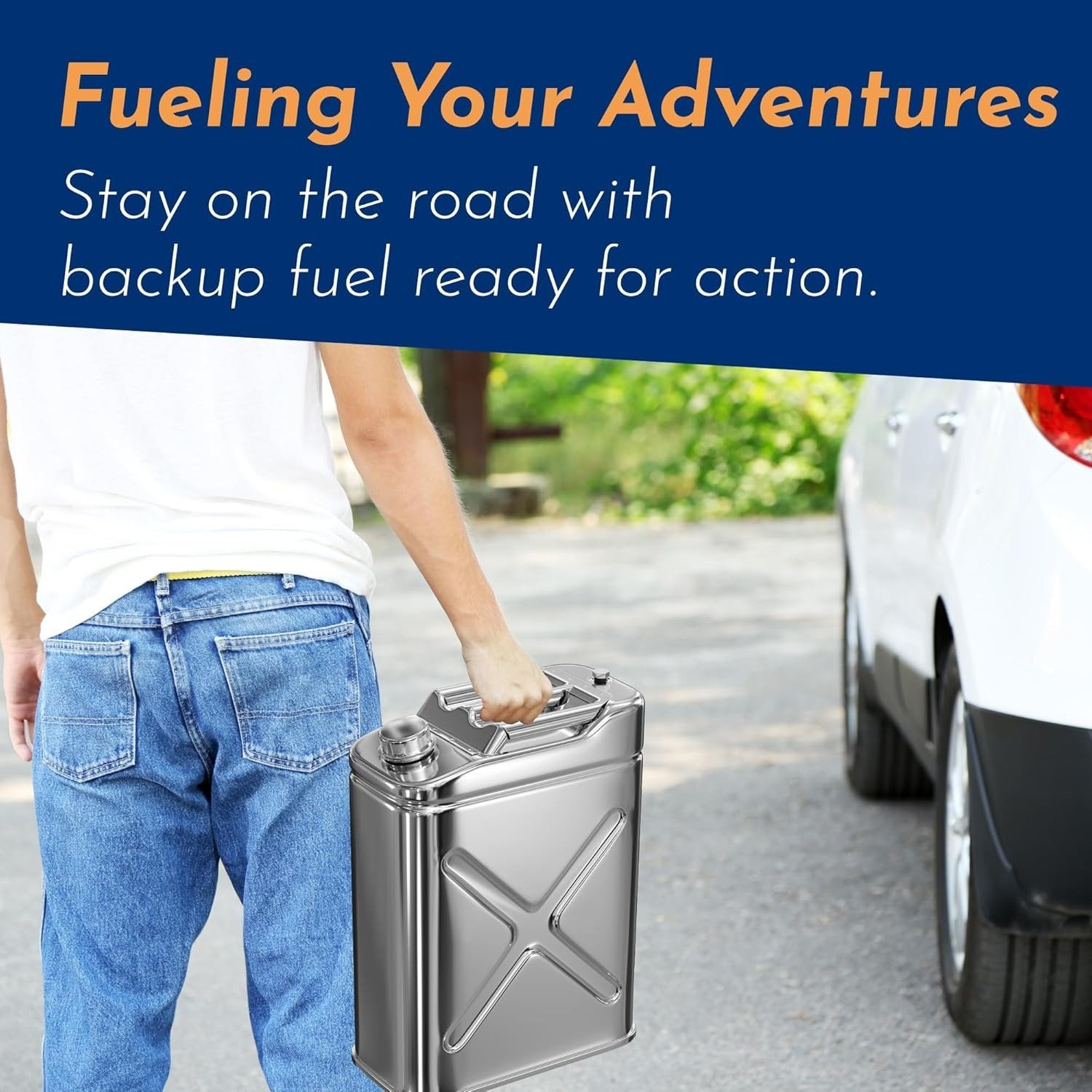 Stainless Steel Jerry Can 5 Gallon Water Can 20L Portable