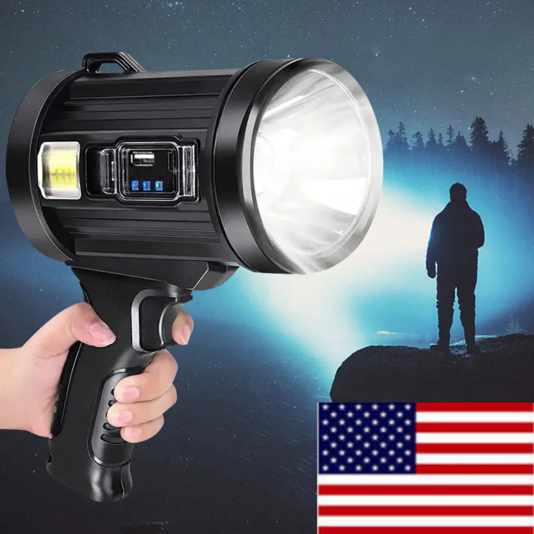 1000000 Lumens Rechargeable Spotlight Handheld Hunting Flashlight Led Spot light