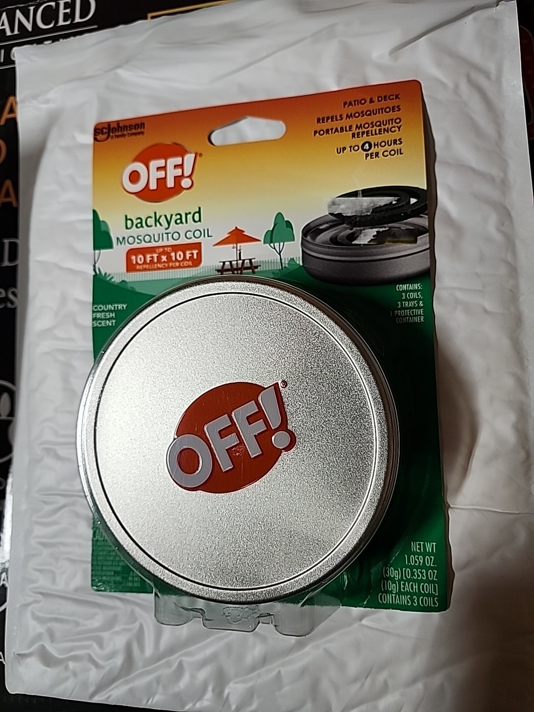 OFF! Backyard Mosquito Coil Country Fresh Scent Covers 10′ x 10′ Per Coil 3 pk