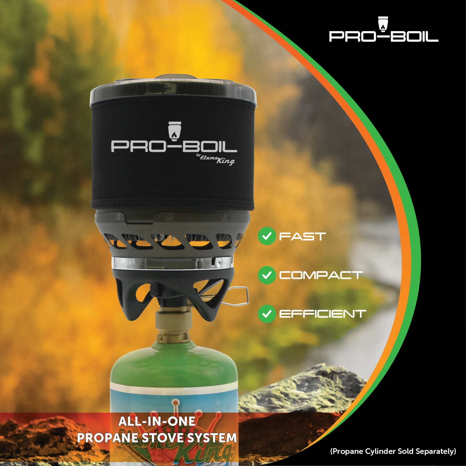 Pro-Boil All-in-One Camping & Backpacking Stove Boils Water in 90 seconds