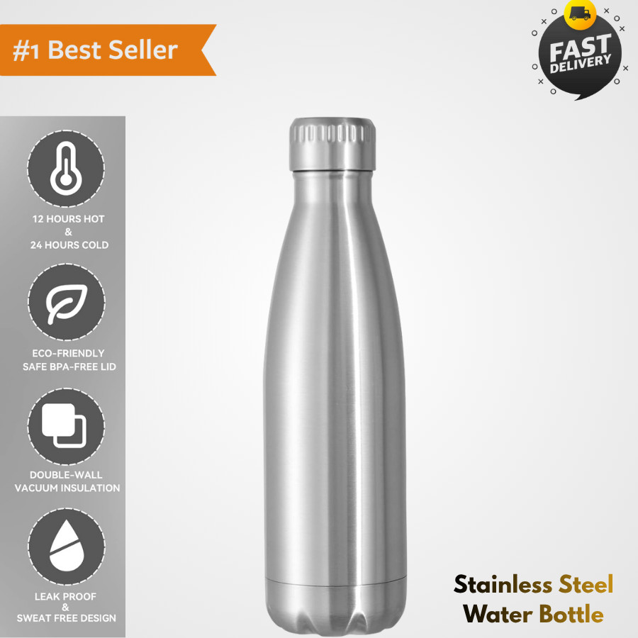 17oz Stainless Steel Water Bottles, Reusable Metal Sports Water Bottle Ke