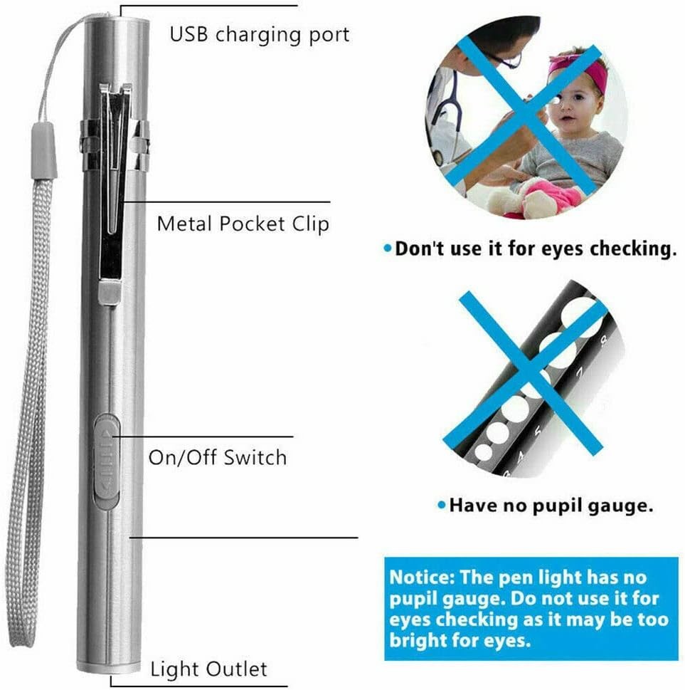 1-200 LED USB RECHARGEABLE MINI FLASHLIGHT Stainless Steel Pen Light 1000 Lumens