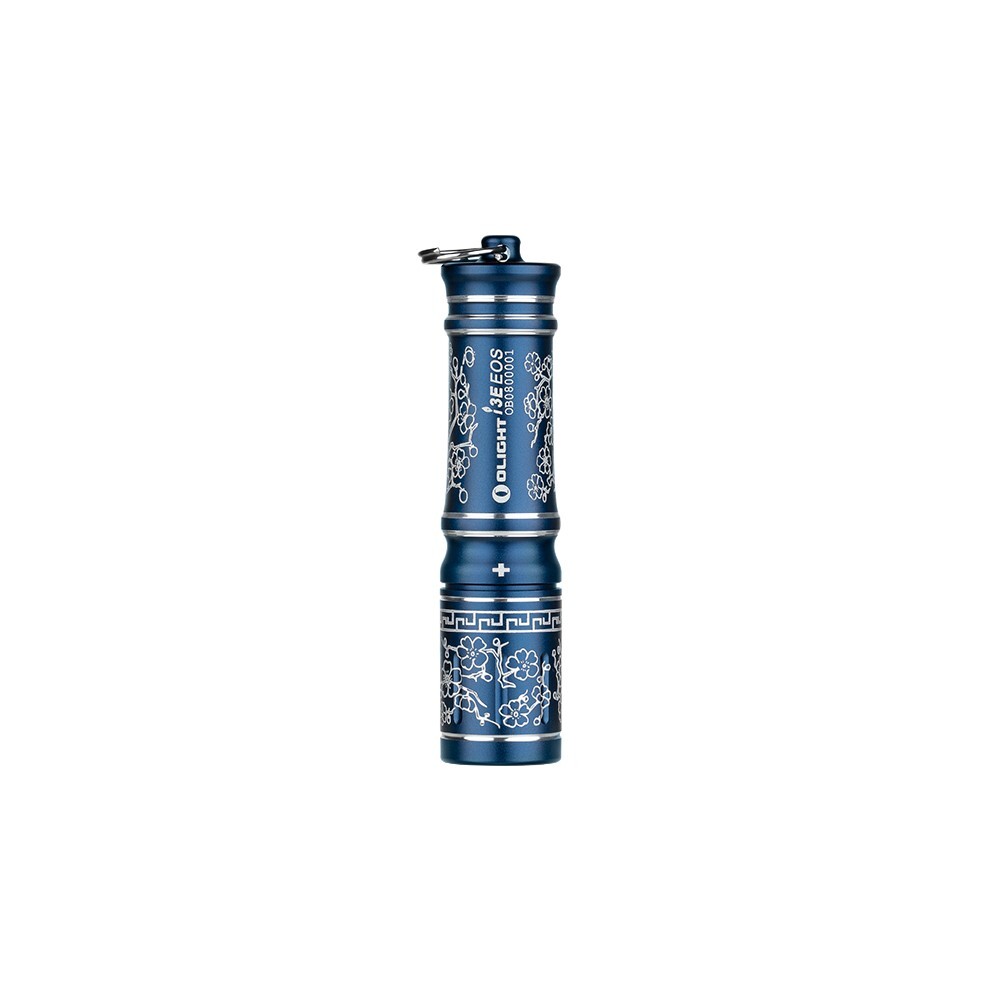 Olight I3E EOS Blue Porcelain EDC Keychain Waterproof Flashlight, 90 Lum, W/AAA