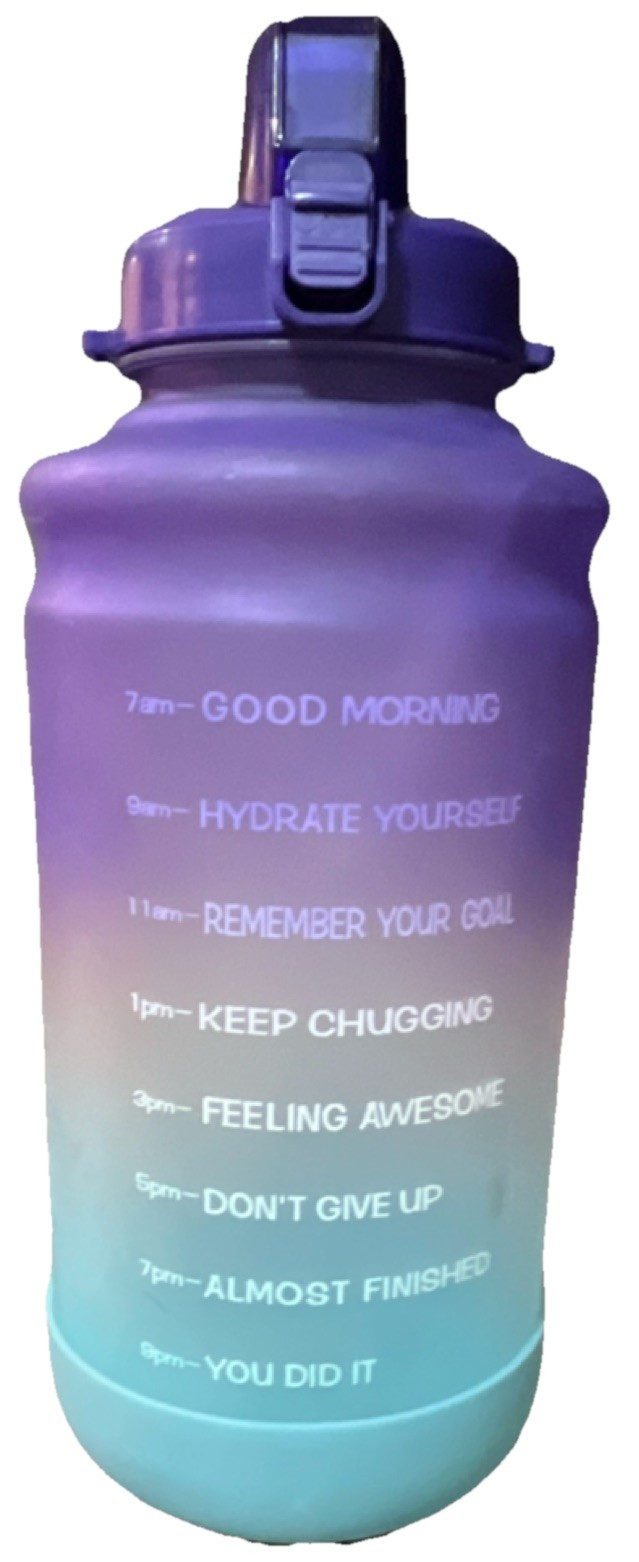 Elvira 128 oz Gradient Water Bottle Flip Lock Leakproof Time Markers