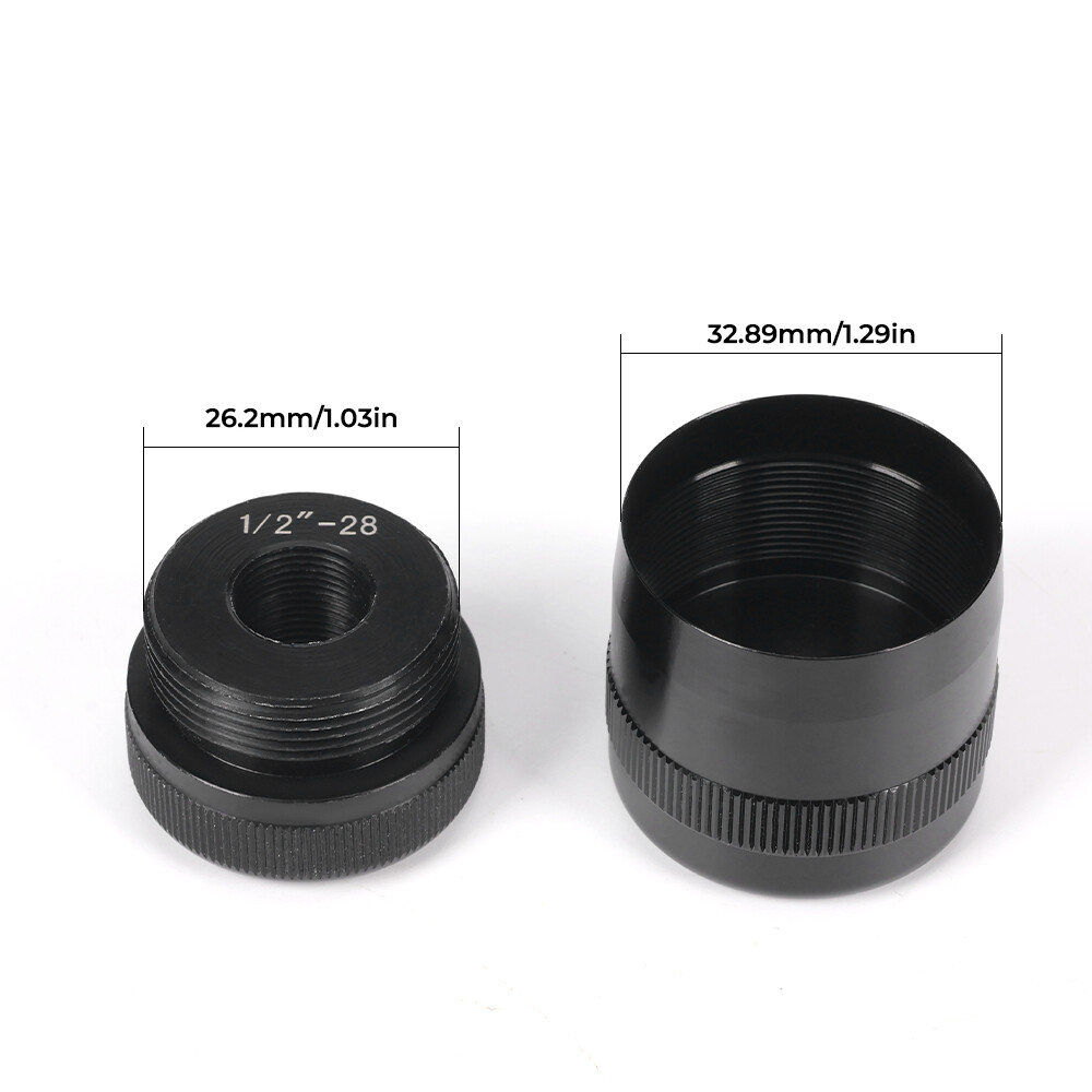 1/2-28 Aluminum End Caps Black High Quality 6061 Aluminum C Cell Cap Set
