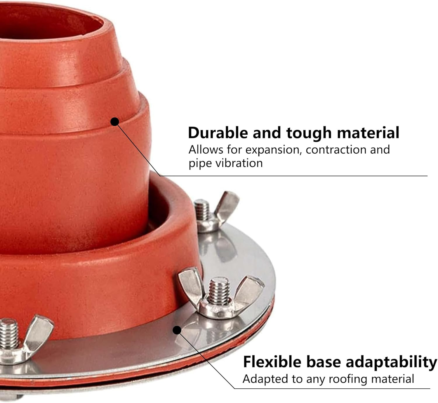 Tent Stove Jack Kit: Flexible Silicone Pipe Boot, High Temp Flue Flashing