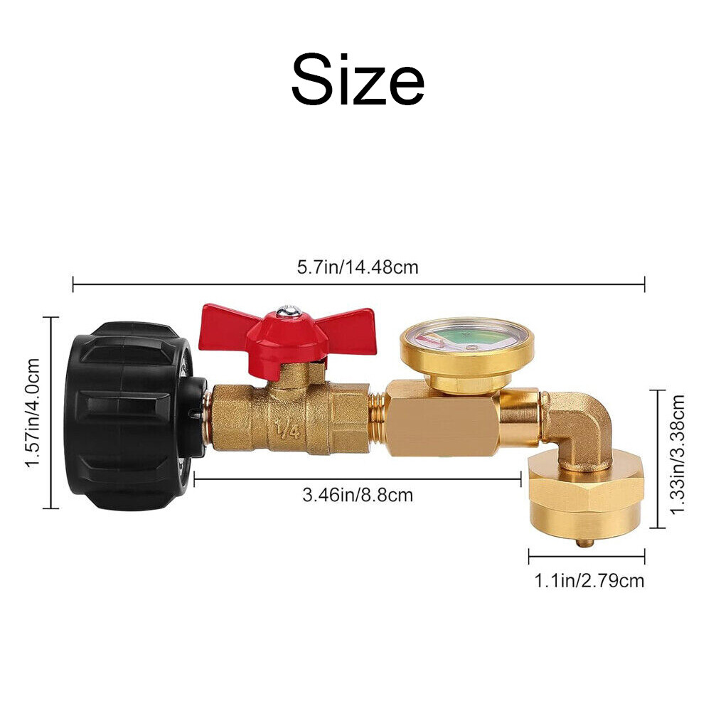 1Lb To 20Lb Tank Propane Refill Adapter With Gauge And ON-Off Control Valve US
