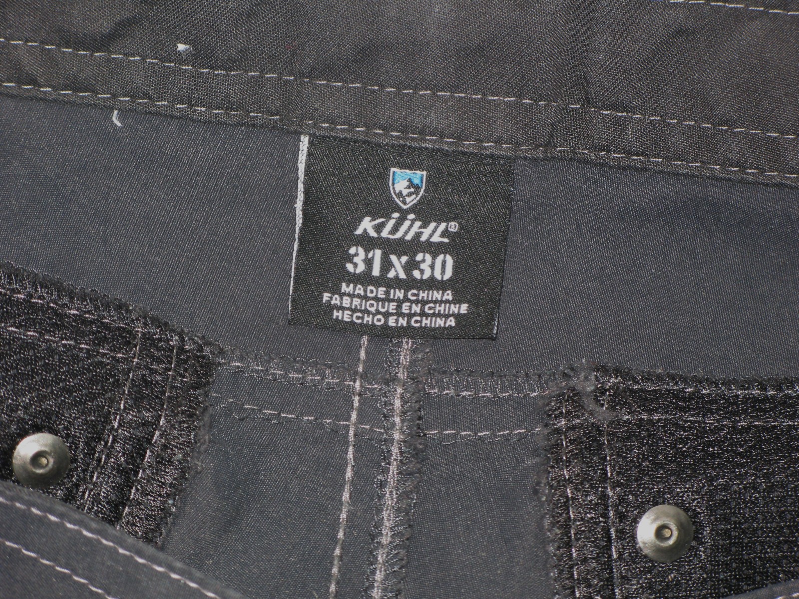 Kuhl Straight Mens Outdoor Pants Sz 31 X 29 Dark Gray 7-Pockets w Stretch