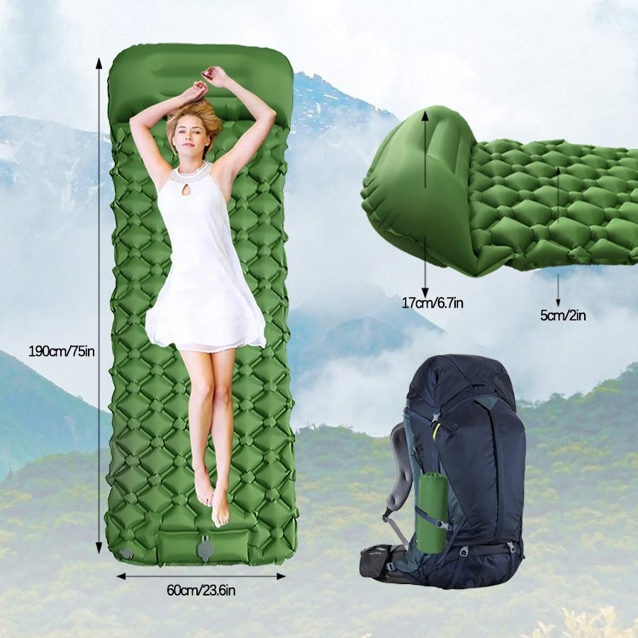 Ultralight Inflatable Camping Sleeping Pad Air Mattress Hiking Travel Mat