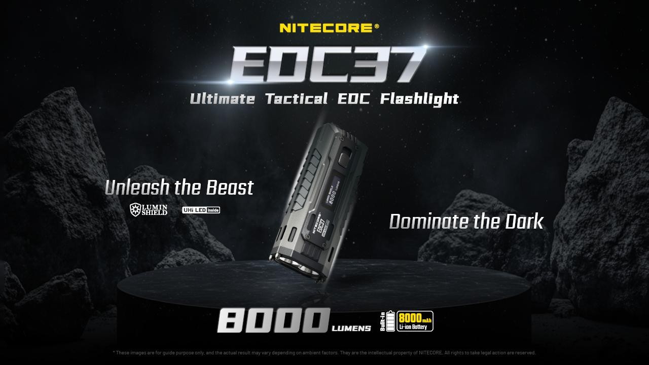 Nitecore EDC37 Ultimate Tactical EDC Flashlight: Double the Power – 8,000 Lumens