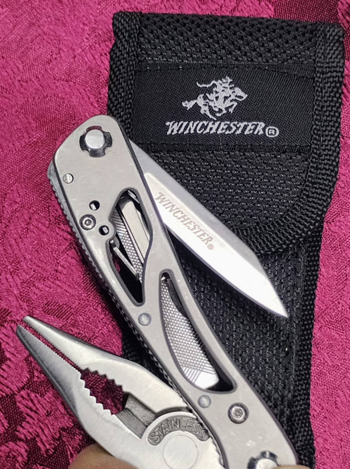 Winchester Multi Tool Mens Pocket Knife Fishing Hunting Shooting Pliers Sheath