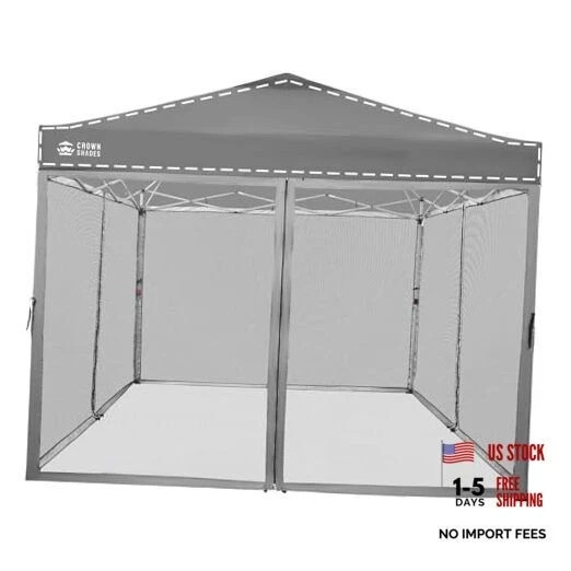 CROWN SHADES Gazebo Mosquito Net for 10 x 10 Pop Up Canopy – Patio Gazebo Graysh