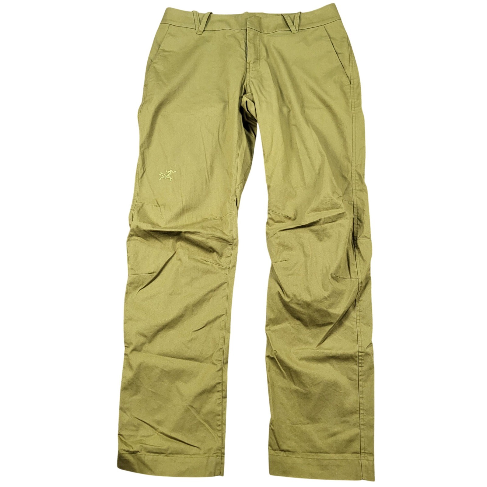 Arc’teryx Women’s A2B Chino Pant Trim Fit Olive Green Cotton Blend Size 10