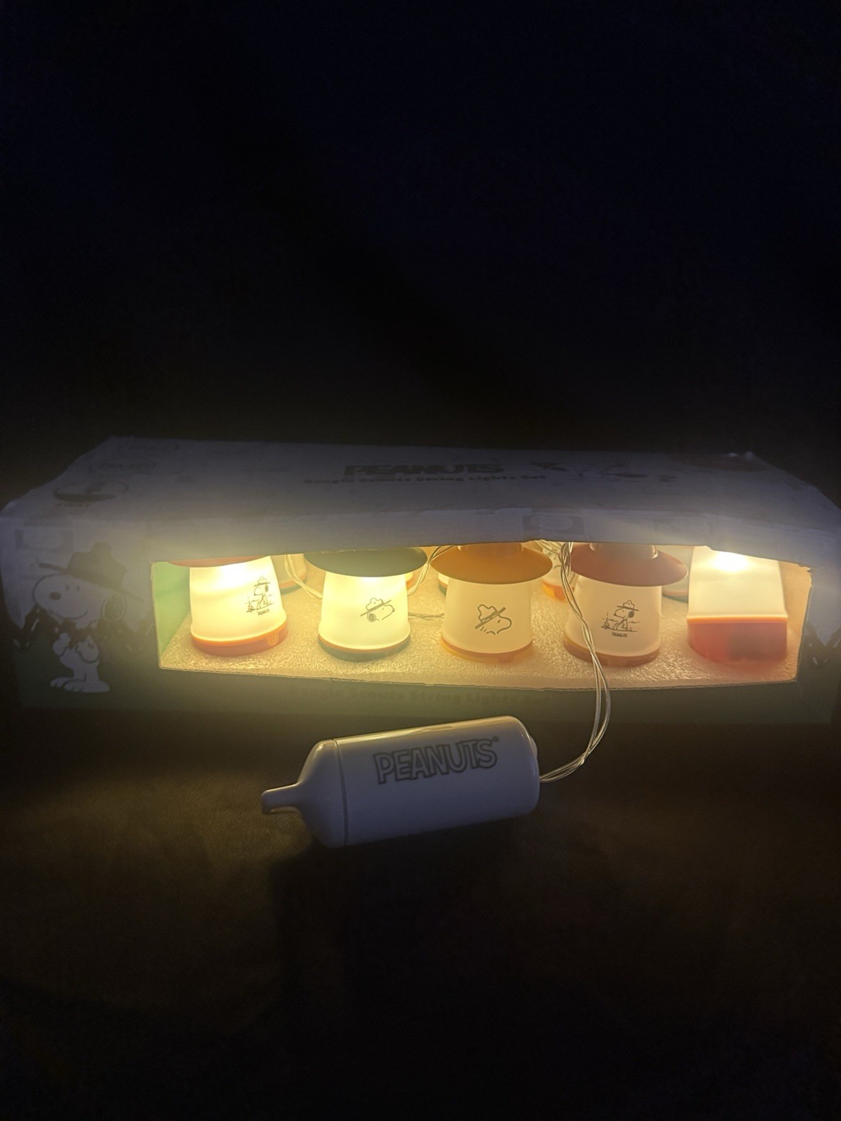 Peanuts Snoopy Beagle Scouts Mini Lantern 10-piece String Light Set New Tested