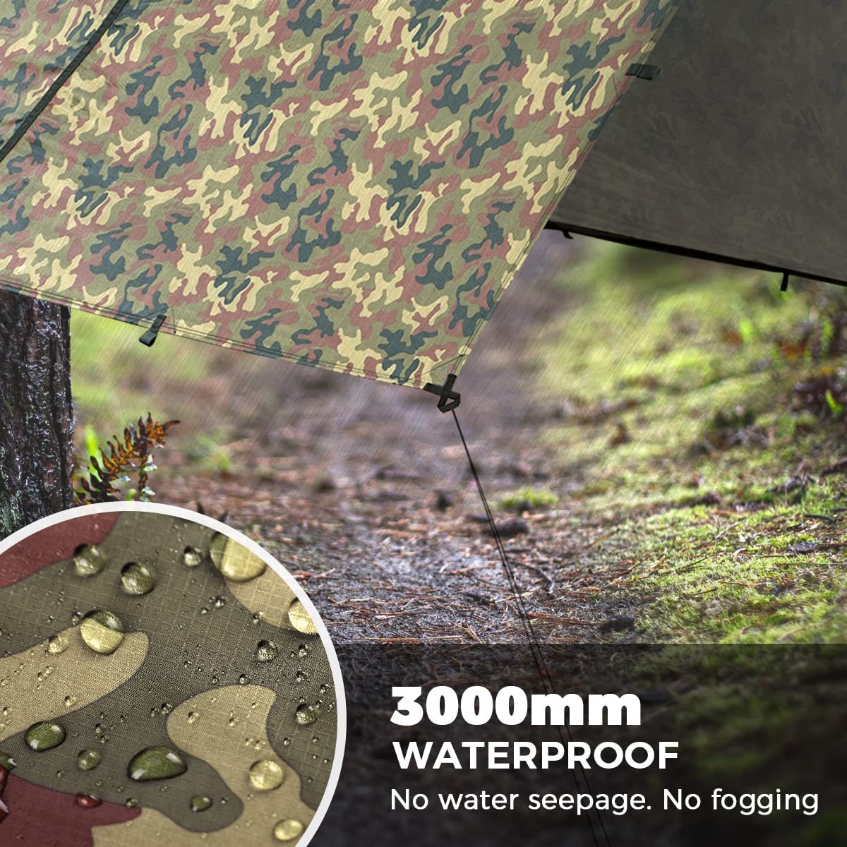 10 x 10 ft/10 x 12 ft Waterproof Rainfly Tarp for Hammock or Tent, Lightweigh…